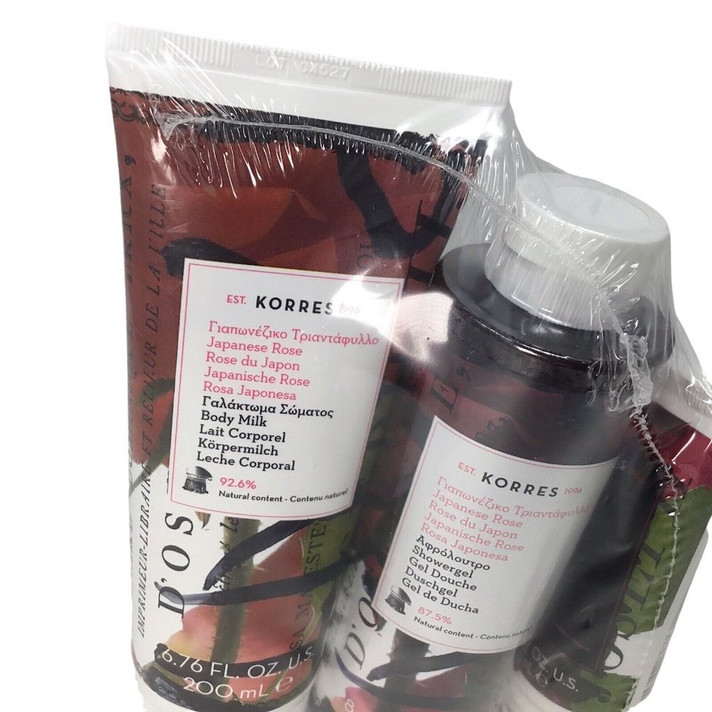 Korres Japanese Rose Set of 3 New Sealed Showergel Body Milk Hand Cream Skin - Picture 3 of 5